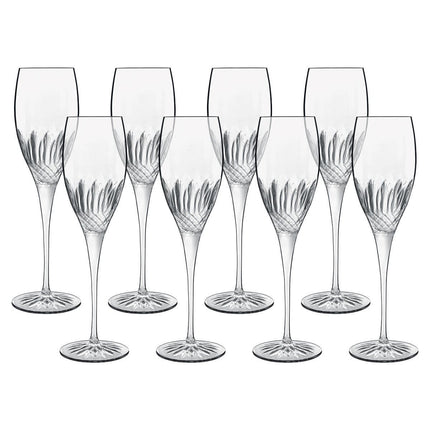 Luigi Bormioli Diamante Crystal Flute Glasses, 220ml, 8 Pack – view 2