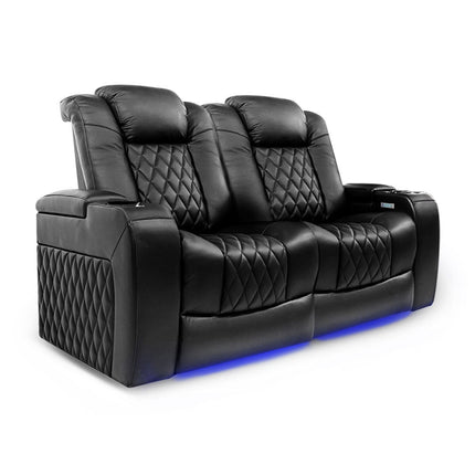Valencia Tuscany Black Leather Power Reclining Home Theatre Sofa – view 3