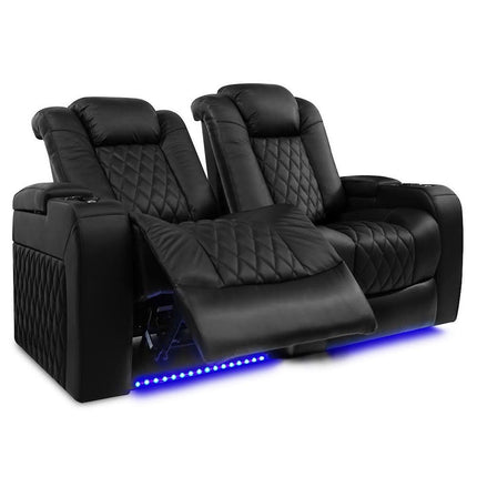 Valencia Tuscany Black Leather Power Reclining Home Theatre Sofa – view 4