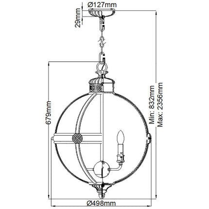 Feiss Adams 4 Light Pendant Chandelier in 2 Finishes – view 2