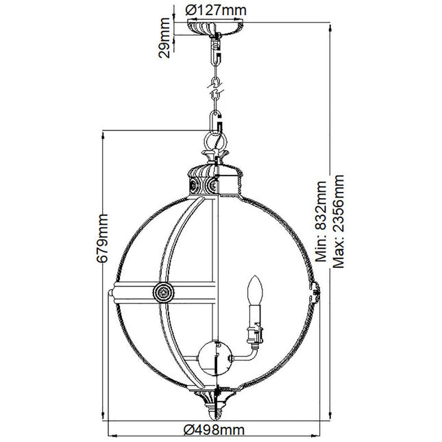 Feiss Adams 4 Light Pendant Chandelier in 2 Finishes – view 2